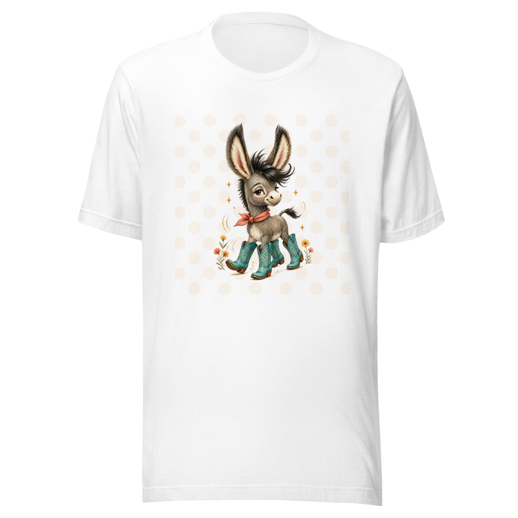Cute Donkey Graphic Tee for Women, Whimsical Farm Animal Shirt