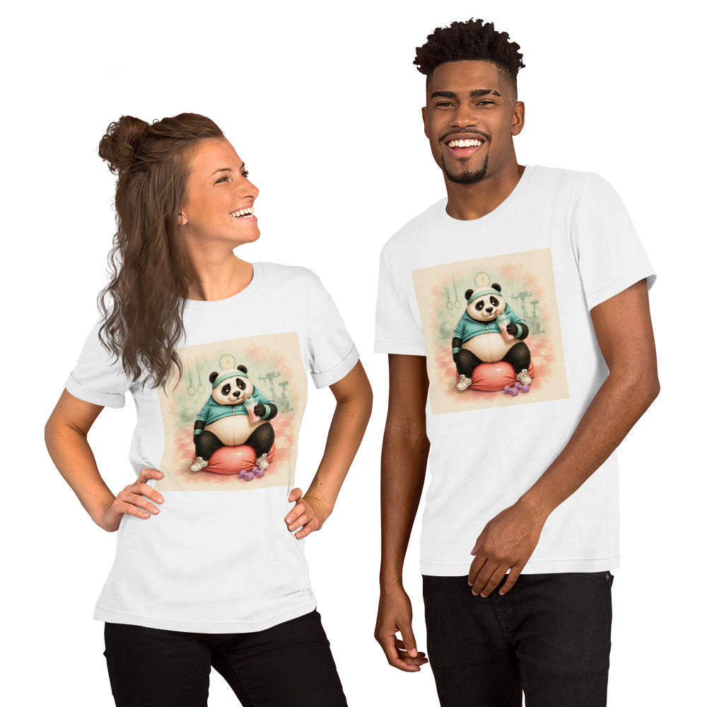 Panda Workout Graphic Tee, Unisex Fitness Shirt, Funny Gym Gift