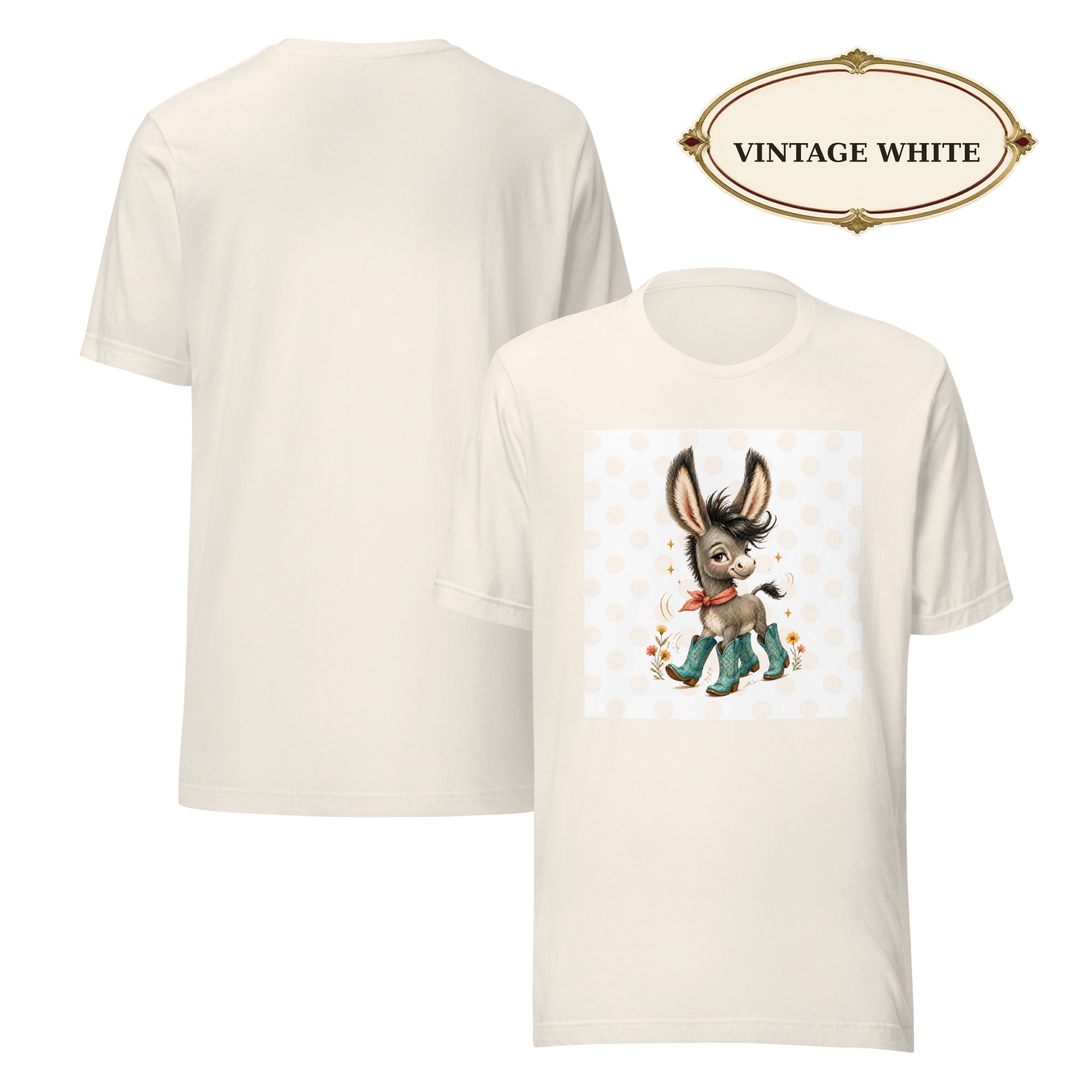 Cute Donkey Graphic Tee for Women, Whimsical Farm Animal Shirt