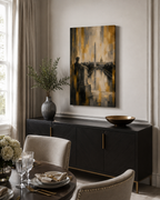 Washington DC Canvas Wall Art, Gold Black Cityscape Decor, Washington Monument Art, Capitol Building Print