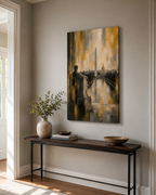Washington DC Canvas Wall Art, Gold Black Cityscape Decor, Washington Monument Art, Capitol Building Print