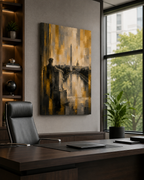 Washington DC Canvas Wall Art, Gold Black Cityscape Decor, Washington Monument Art, Capitol Building Print