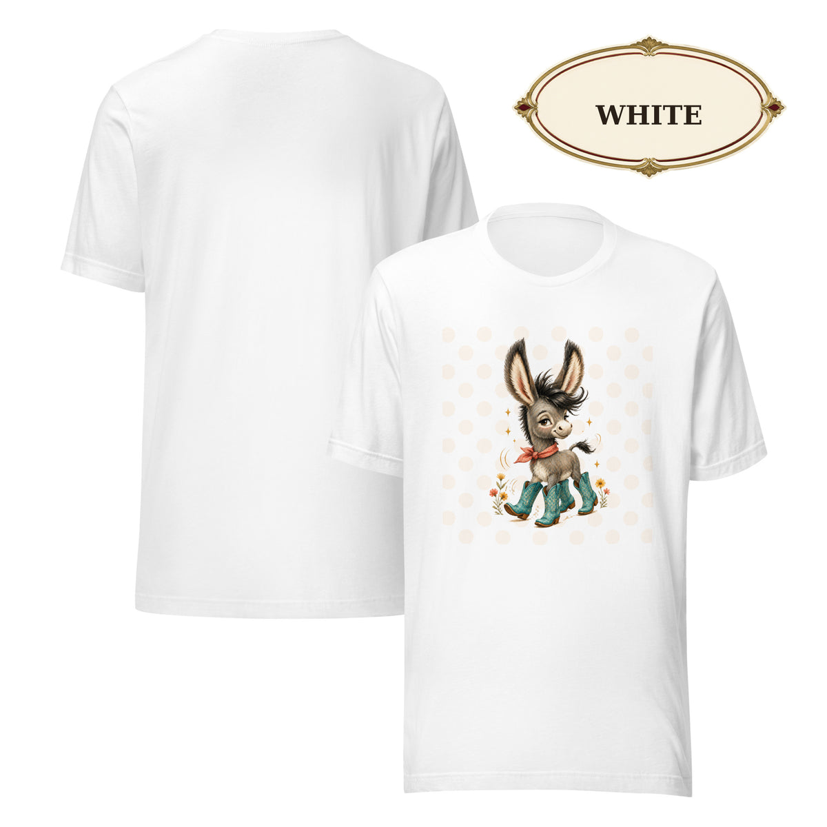 Cute Donkey Graphic Tee for Women, Whimsical Farm Animal Shirt